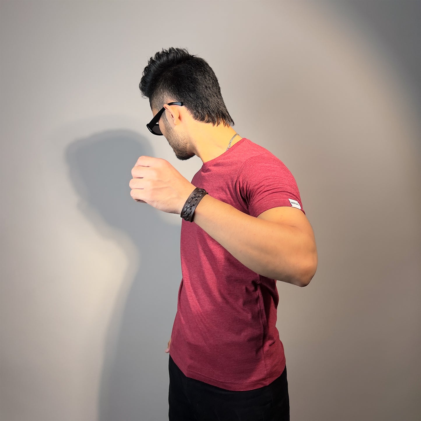 Cotton Solid T-shirt - Red Wine