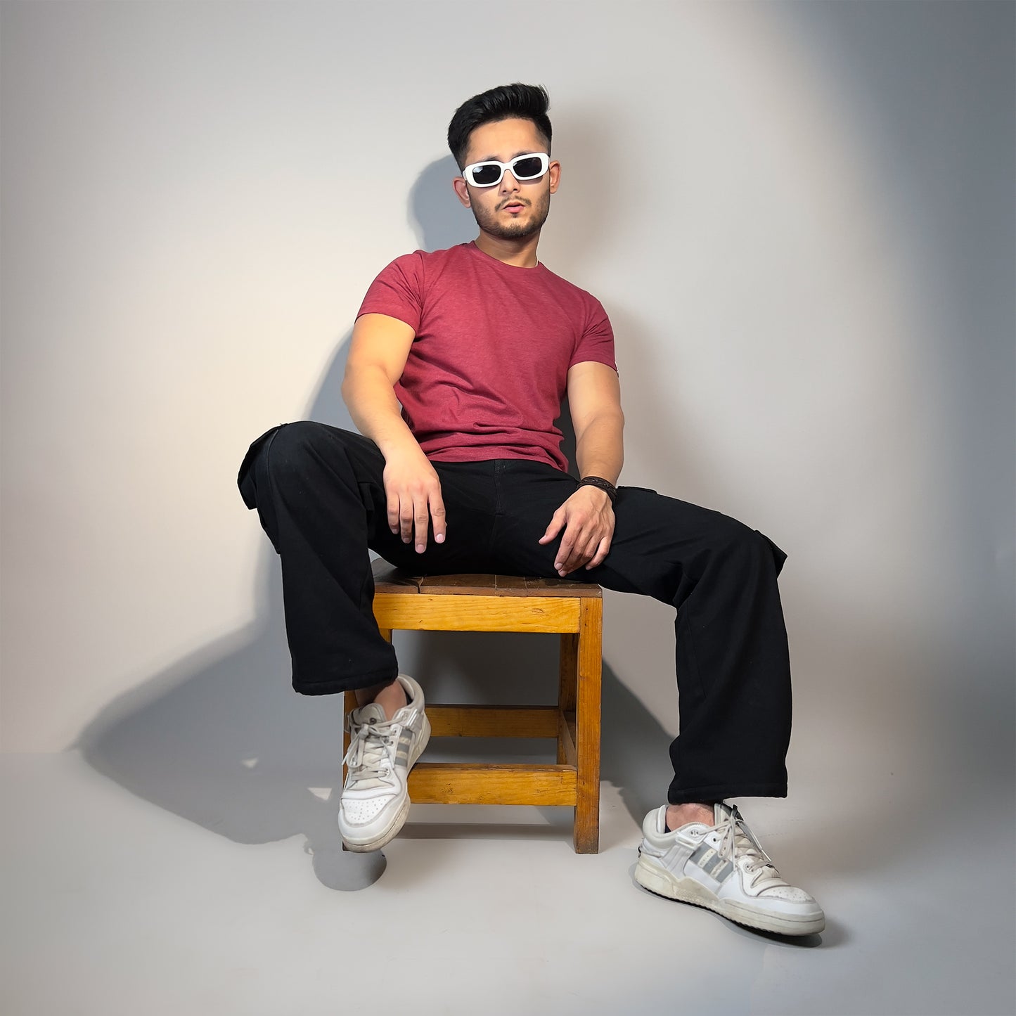 Cotton Solid T-shirt - Red Wine
