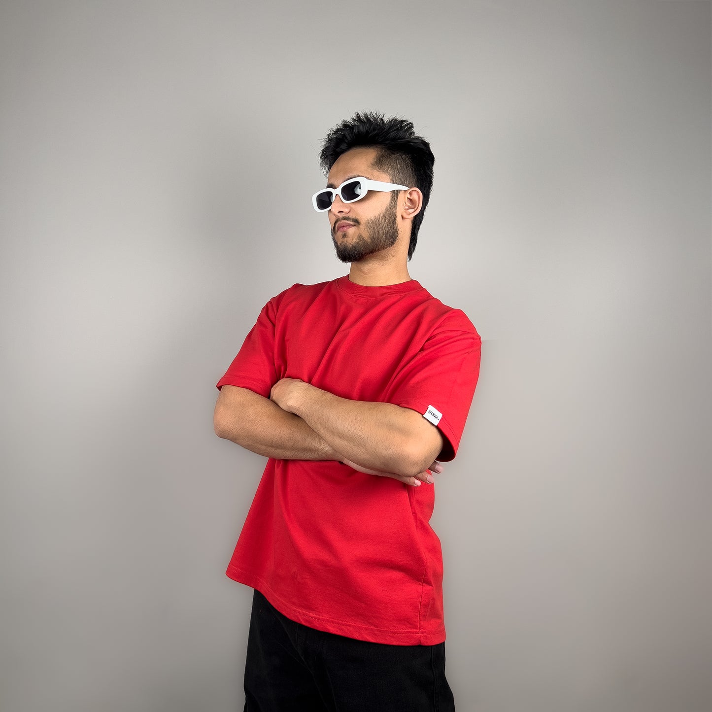 Red Solid Oversized T-shirt