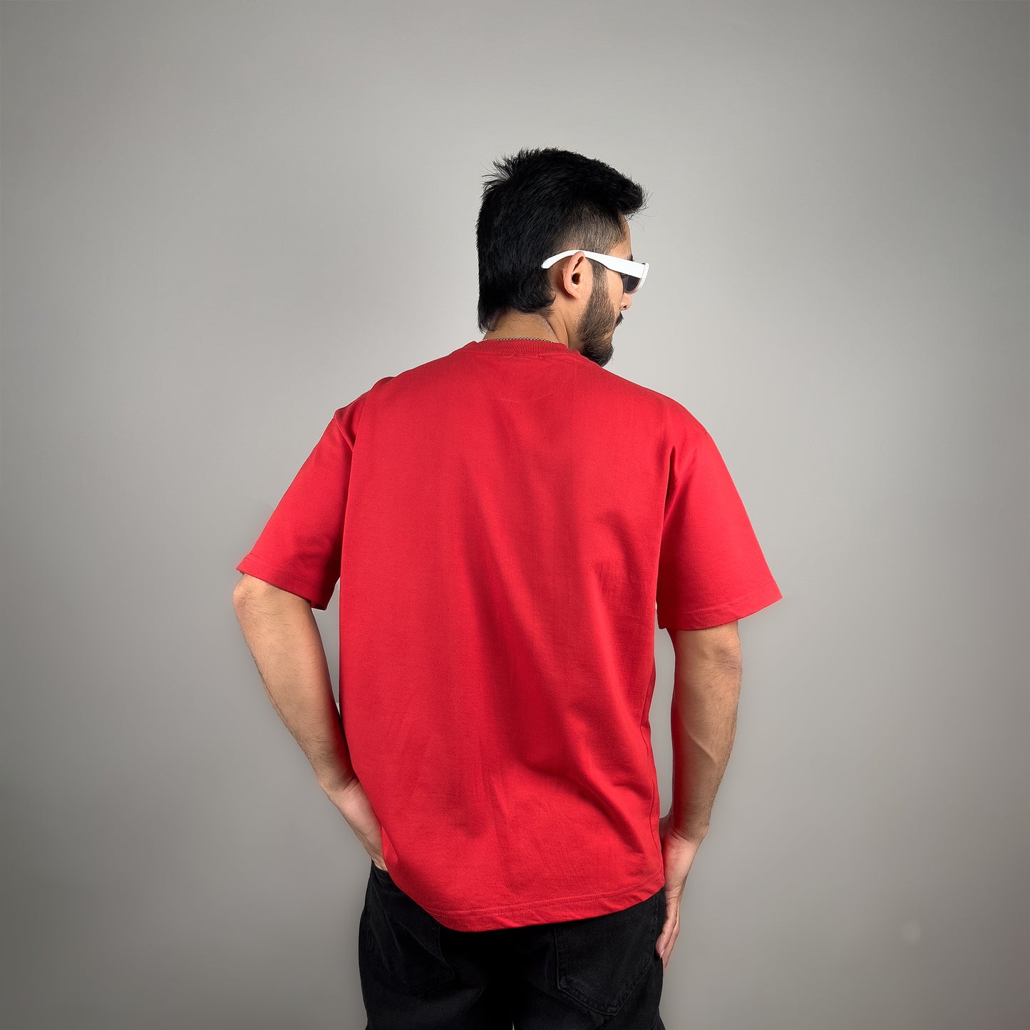 Red Solid Oversized T-shirt