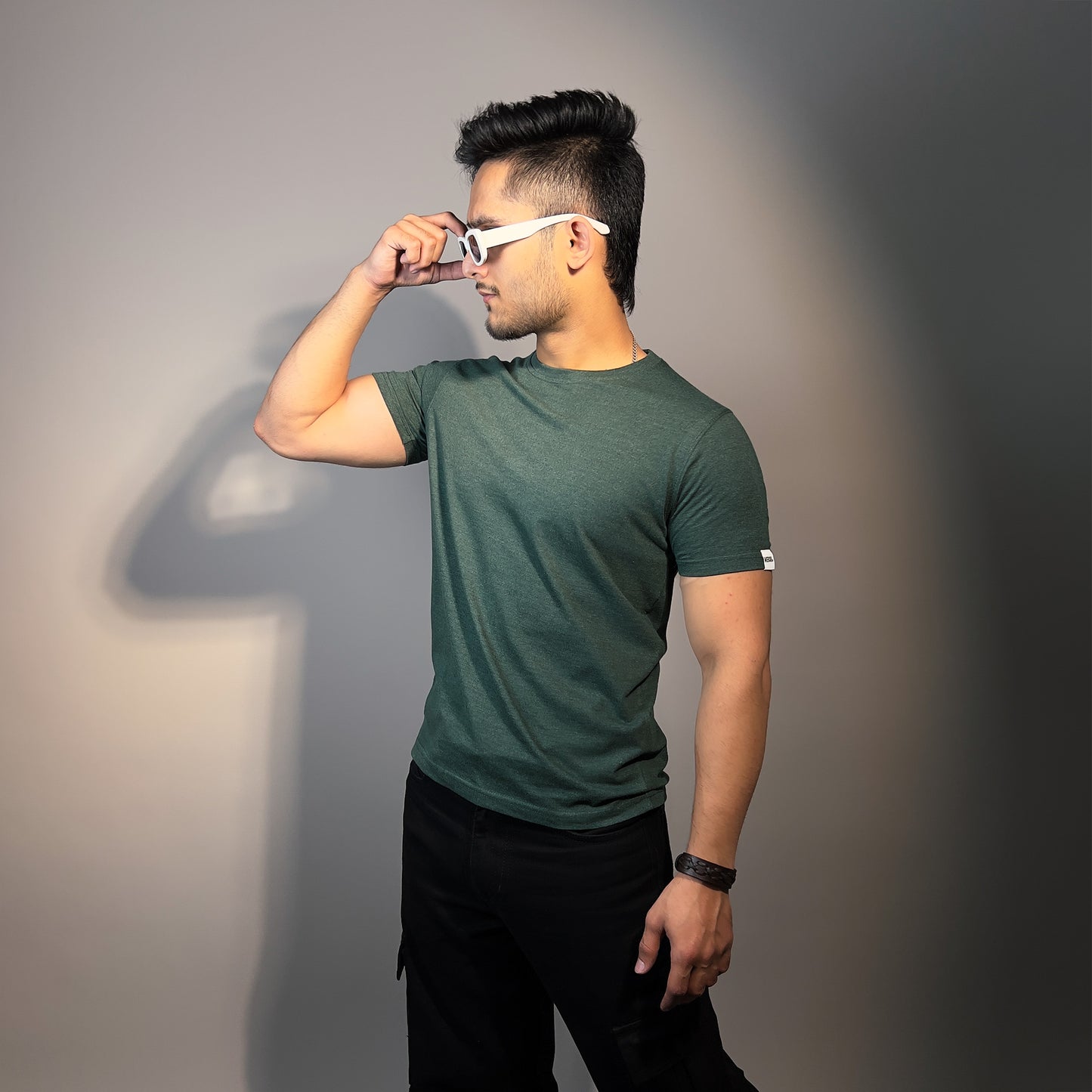 Cotton Solid T-shirt - Olive Green